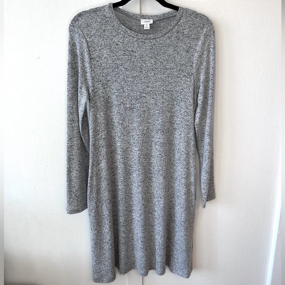 NWT J.Crew Factory Heathered Gray Knit Long Sleeve Dress Size Small